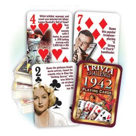 1942 Trivia Challenge Playing Cards: 78th Birthday or Anniversary Gift