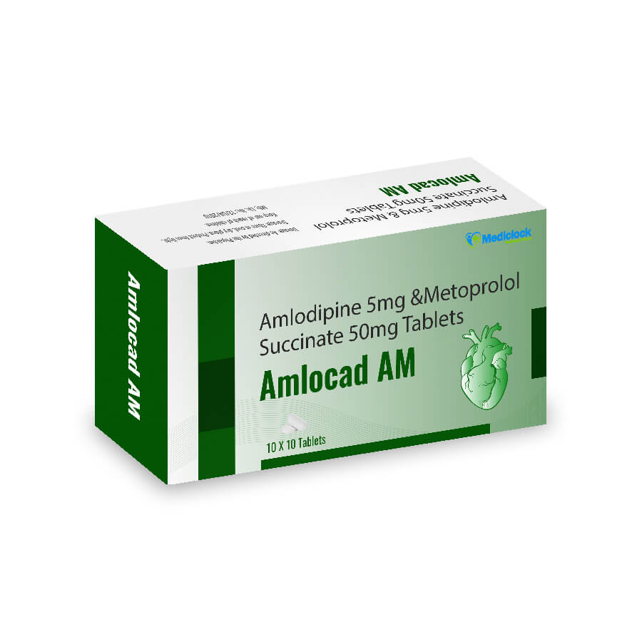 Amlodipine 5mg & Metoprolol Succinate 50mg Tablets - Mediclock Healthcare