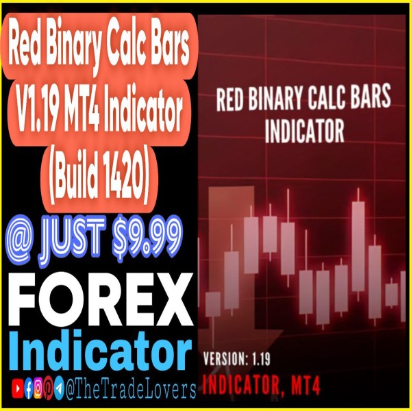 RED Binary Calc Bars Indicator V1.19 MT4 (Works on Build 1421+) | Forex MT4 Indicators - The Trade Lovers