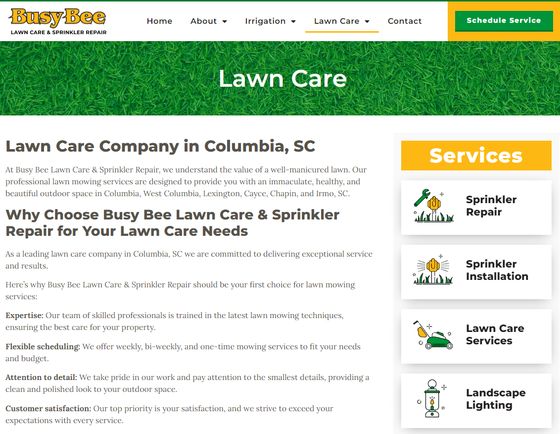 Professional Lawn Care Mowing Services Columbia SC | Yard Maintenance Lexington Columbia Irmo S.C.